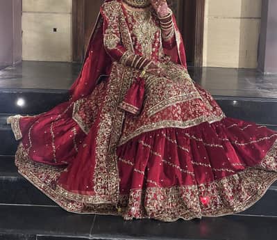 Red Bridal Lehenga & Jewelry. .