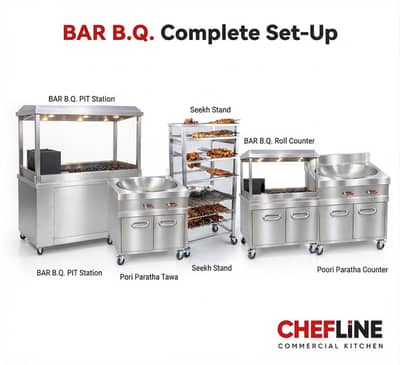 New Set-up Bar B. Q. Fast Food Restaurant Fryer Hotplate  Hood Ducting