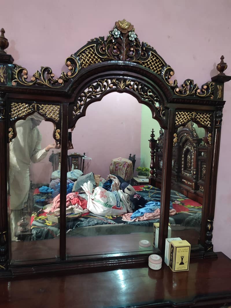 Double Bed Set Side Tables Dressing Table 8