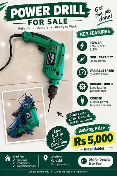 Power Drill 615W