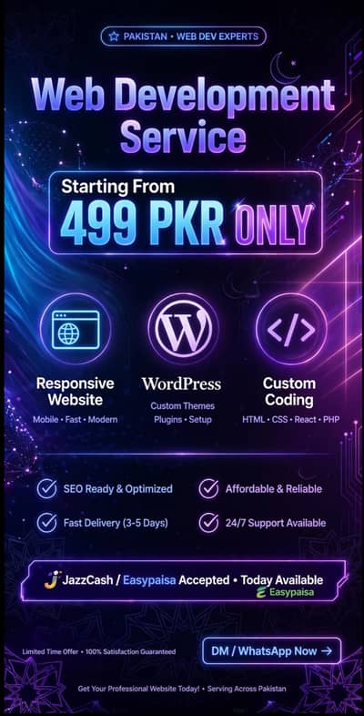 Web development / Portfolio / CV Website "499 PKR"