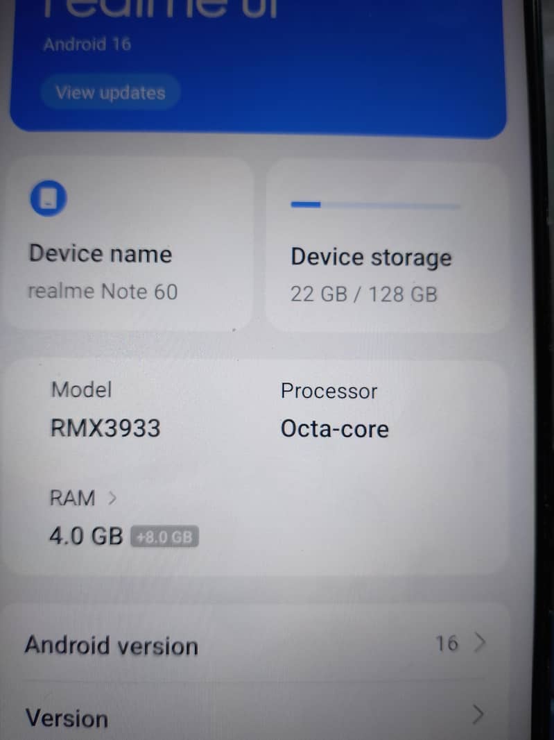 Realme note 60 4