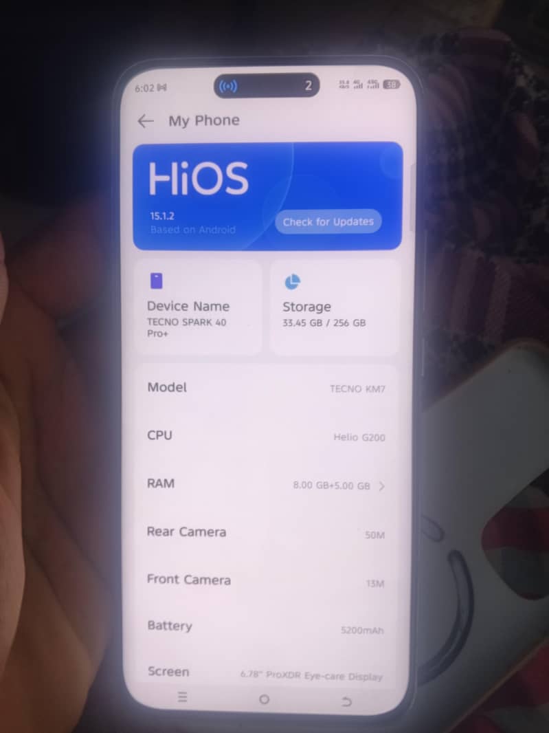 Tecno sparkl 40 Pro Plus 5