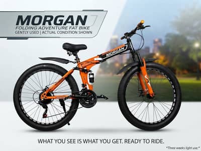 Morgan folding bike 3 week used 10 gear shokes & disc break f & R
