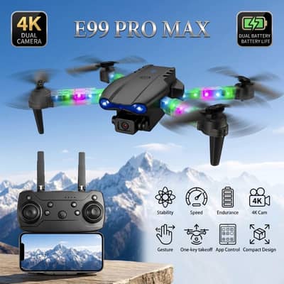 E99 Pro Hd Dual Camera folding drone with Rgb arms lights
