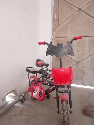 Kid cycle 12 No - Batman Design - With Basket & Support Wheels