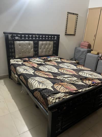 Iron bed with geniun condition with matress diomond ortho warranty