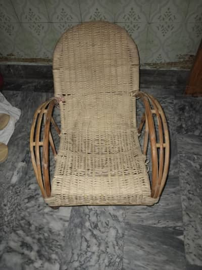 Comfortable Wooden/Bamboo Rocking Chair - Good Condition