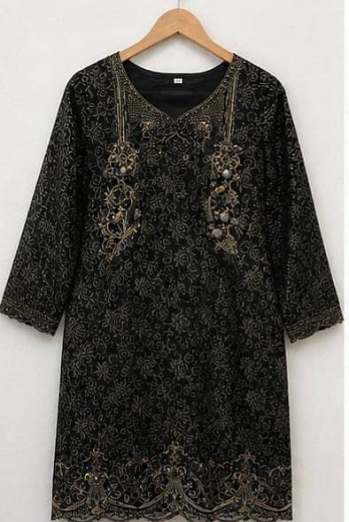 Luxury Stitched Black Embroidered 3-Piece Suit