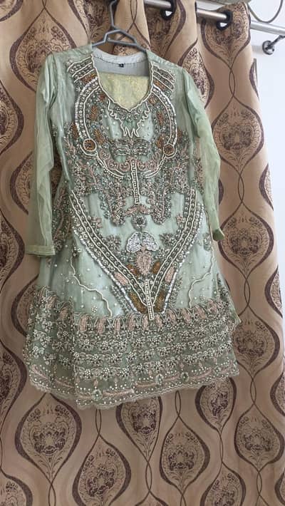 Embroidered 3-Piece Eastern Suit with Dhaka Pajama & Dupatta – Medium
