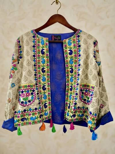 Designer Hand-Embroidered Jacket - New Condition.