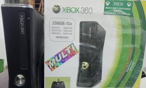 xbox 360 250 gb jtagged with 1 controller