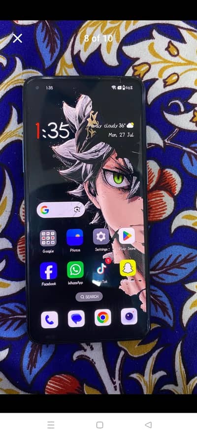 One Plus 9r 8/256 dual sim glass break 2 days Chak wranty