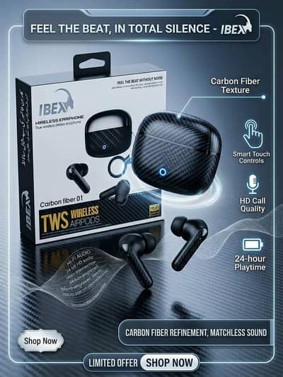 IBEX Carbon Fiber 01 TWS Wireless Earbuds
