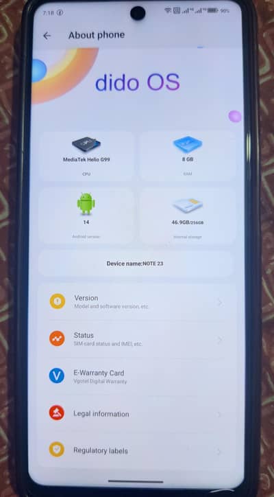 VGO TEL Note 23 8GB/256GB