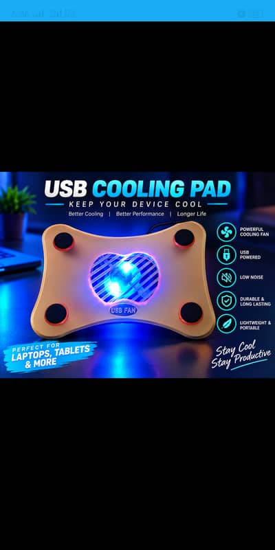 USB Cooling Fan – LED Light | Portable Table Fan