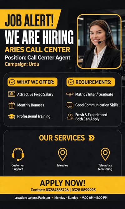 Call Center Staff Required ya Customer Support Executive Needed