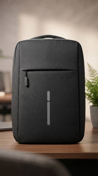 Laptop Backpack 15" – Black Nylon, Durable