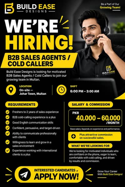 WE’RE HIRING - B2B COLD CALLERS / SALES EXECUTIVES