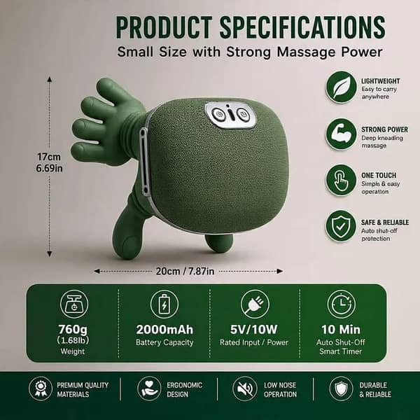 T  Neck Massager Finger Pressure Neck Back and Shoulder Massager - Electric Kneading Neck Deep  Muscle Relax - Neck Massager with Hands -  Master for Shoulders, Neck, Lower Abdomen - Real Handsl