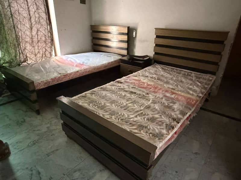 2 Single Beds + Dressing Table + Side Table | Complete Bedroom Set 1
