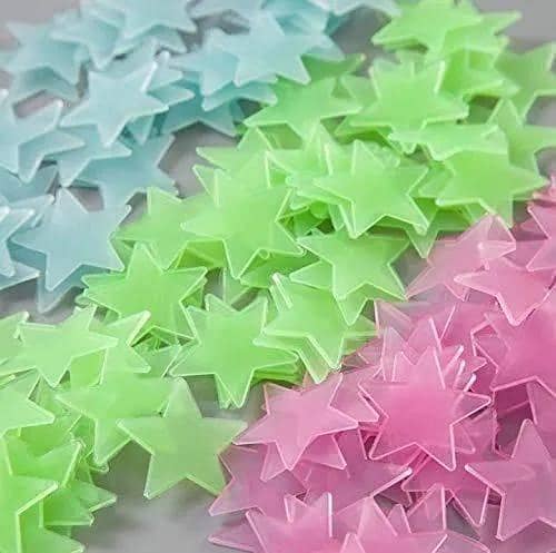 T  100 PCS} Ultra Brighter Glow in The Dark Stars for Kids