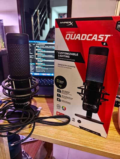 HyperX QuadCast S RGB USB Microphone - Black - Almost new