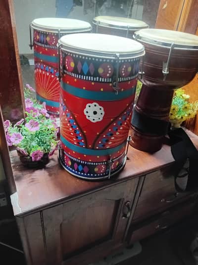 Professional dholak, wedding dholak,  and darbuka