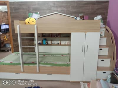 Triple Bed with single Wardrobe