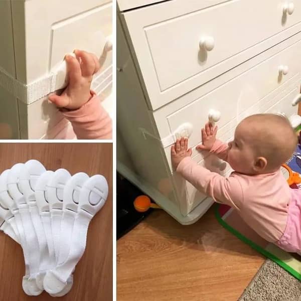 T  Child Safety Locks For Drawers And Doors - White
