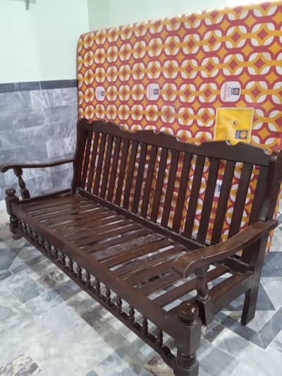 Wooden bed +matress ,5 seater sofa set ,Dining table for sale