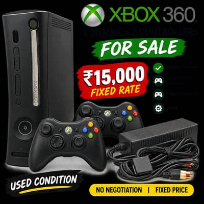 Xbox 360 for sale with two controllers