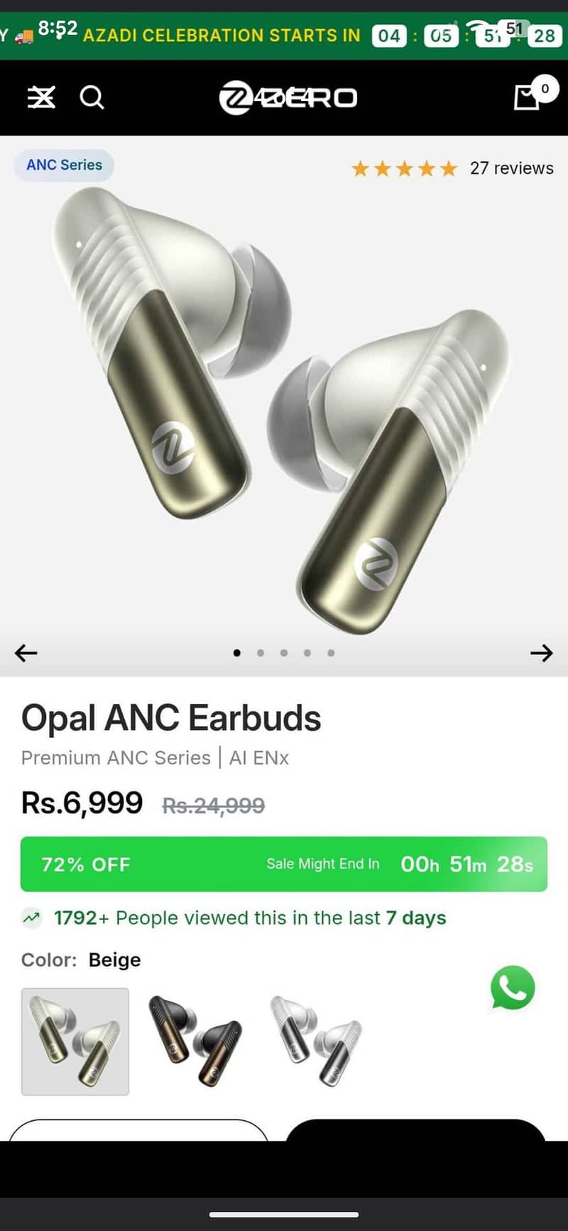 zero Opal ANC earbuds 3