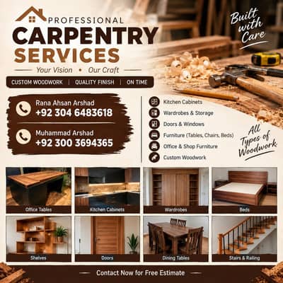 Professional Carpenter in Karachi | Furniture & Wood Work Services
