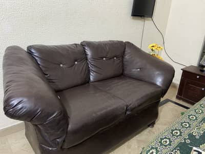 Pure leather sofa with reliable frame