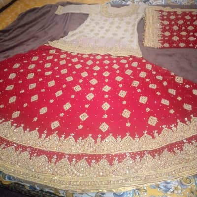 bridal lenga golden shirt red lenga with red shawl location morgah