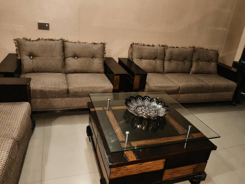 10 seater sofa + table +  covers 2