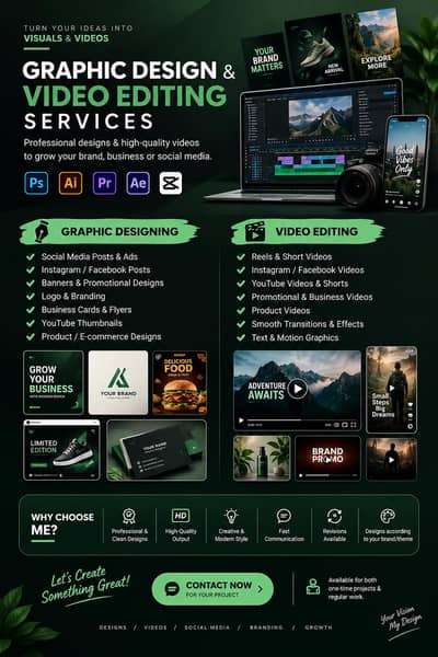 Graphic designing/Video editing/2d artist