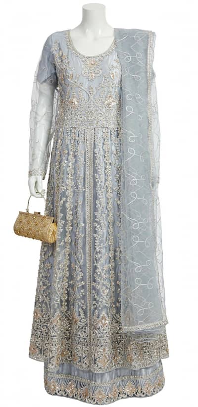 silver grey heavy  work maxi size M