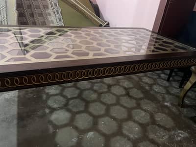 Dining table with 6 velvet chairs