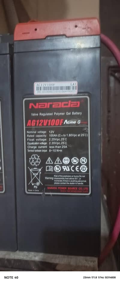 Narada polymer gel dry battery