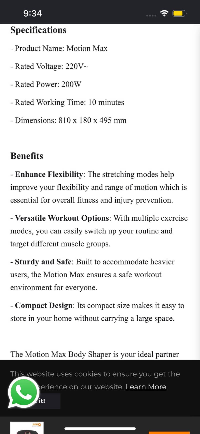 Zero (motion max) Body shaper 4