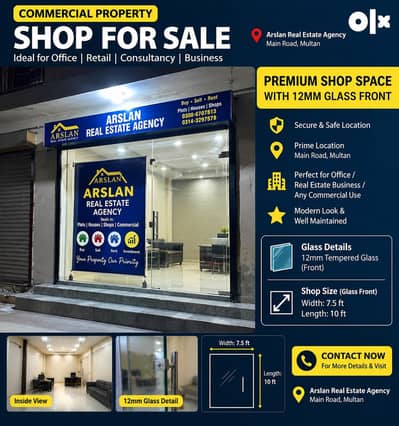 12mm Glass Front & Glass Door For Sale – 7.5 × 10 Ft