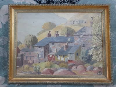 vintage abstract oil painting