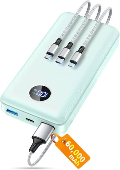 ZZI 60000mAh Power Bank | 22.5W Fast Charging | iPhone and Android