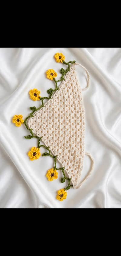 crochet sunflower bandana