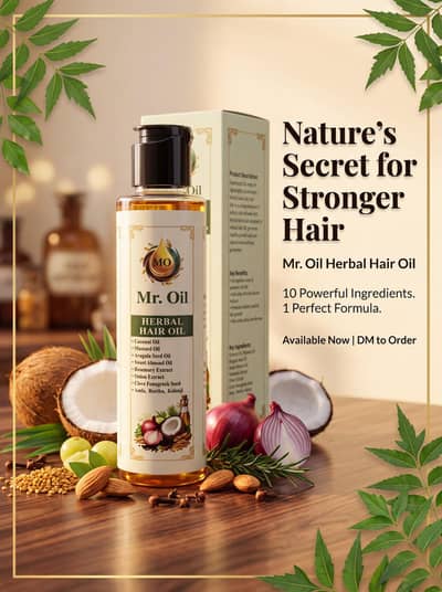 Mr. Oil Herbal Hair Oil _10 Powerful Herbs_ For Hair Fall& Strong Hair