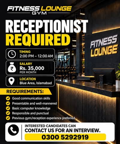 Gym Receptionist & Admissions Office
