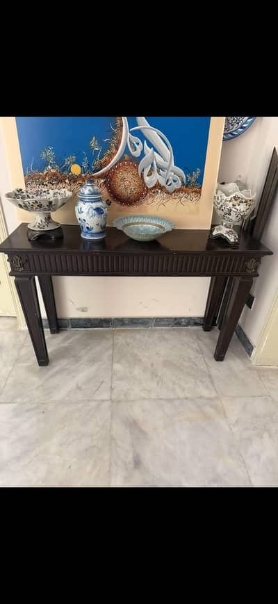 Antique Wooden Console Table & Side Drawer Table Set (Combo Deal)