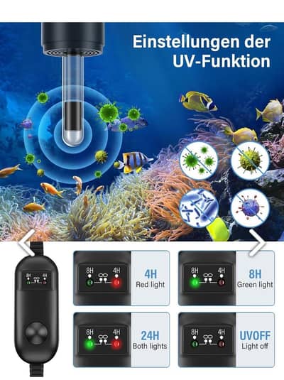 Aquarium Submersible Filter 5 in 1 with UV light & 100 Watts Heater